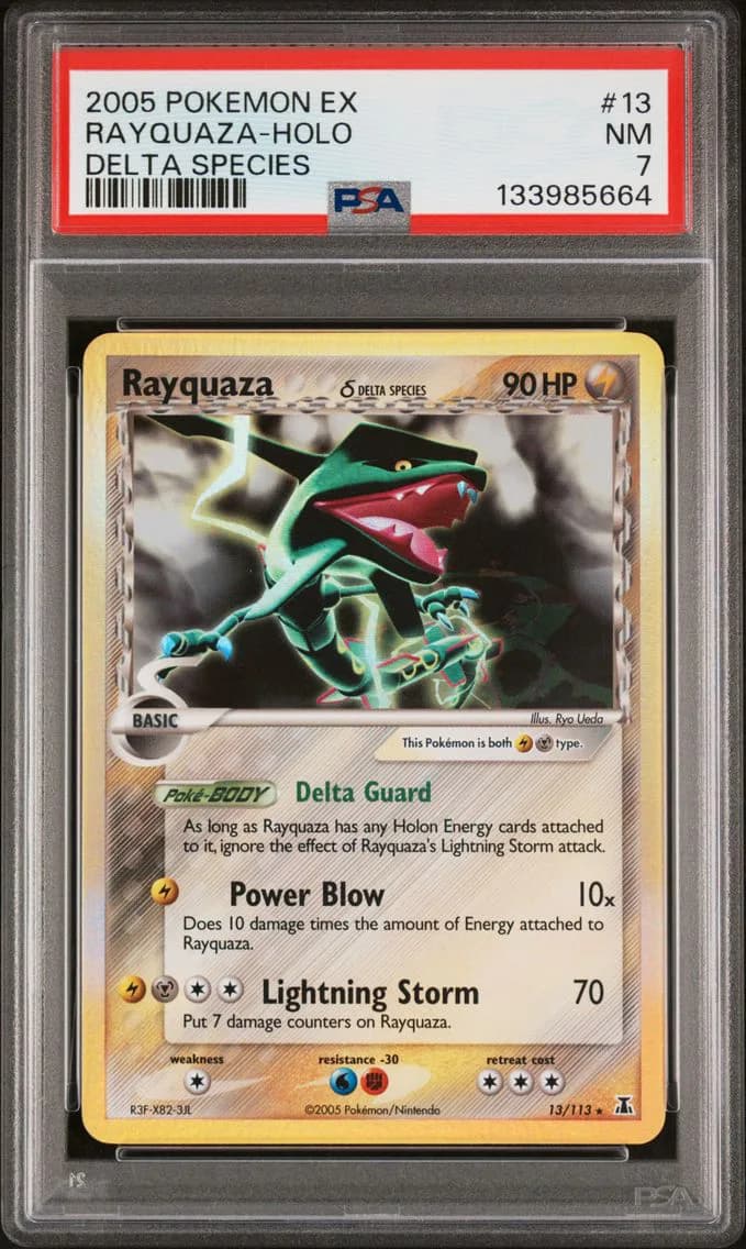 Rayquaza-Holo, EX Delta Species, PSA 7