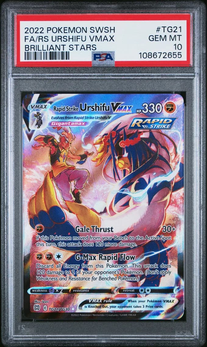 Rapid Strike Urshifu VMAX, Sword & Shield Brilliant Stars, PSA 10