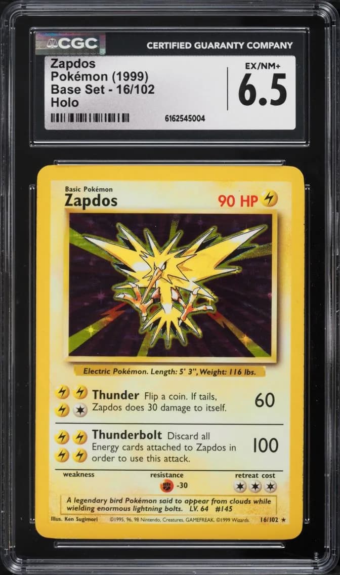 Zapdos, Base Set - Unlimited, CGC 6.5