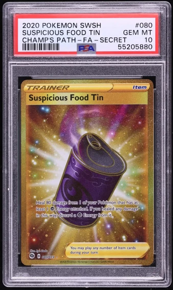 Suspicious Food Tin, Sword & Shield Champion's Path, PSA 10